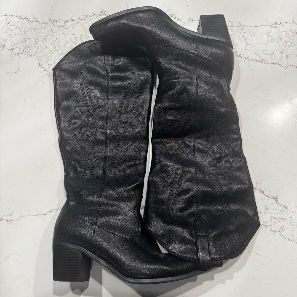 Black Leather Women's Boots